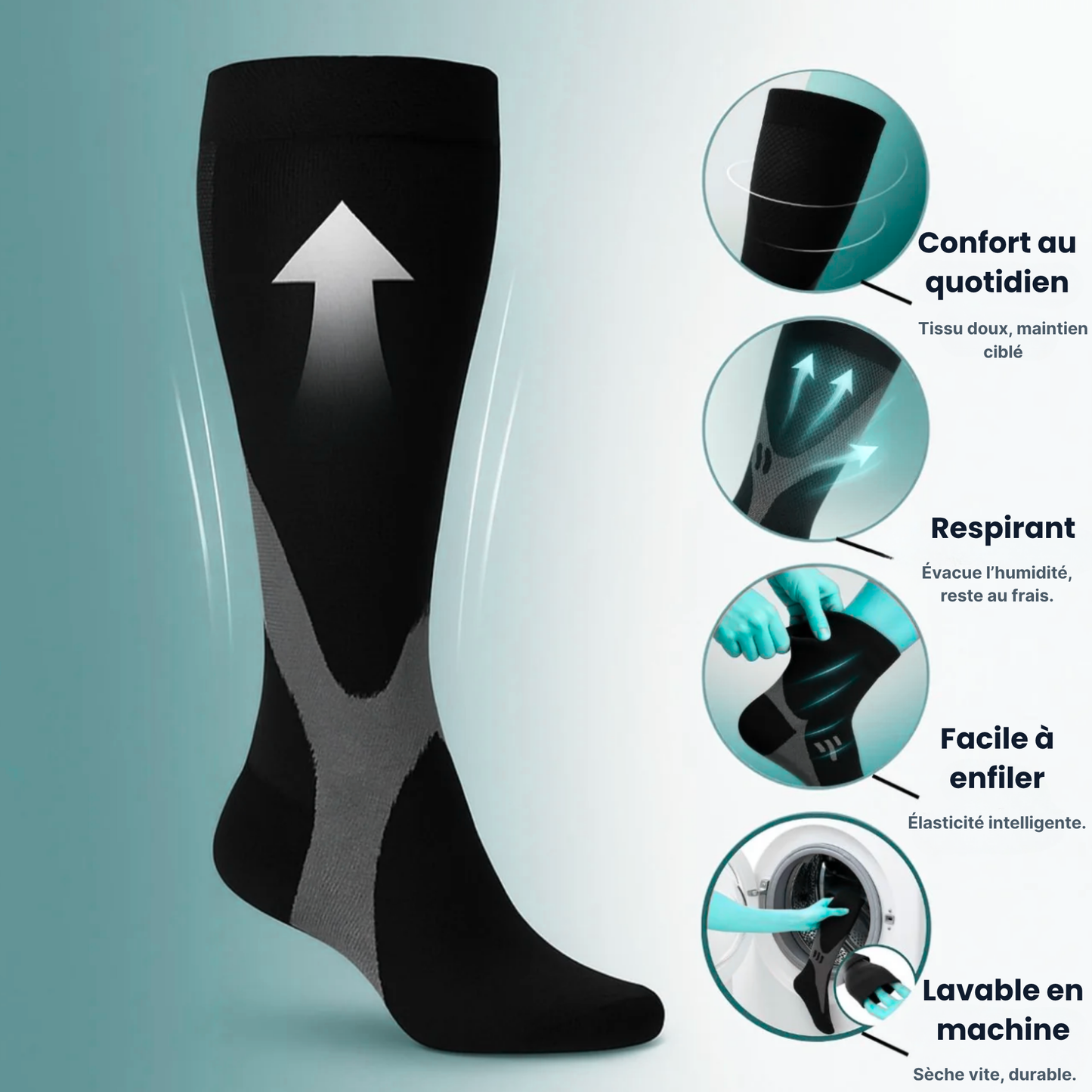 Chaussettes Thérapeutique™ Soulagez vos jambes fatiguées